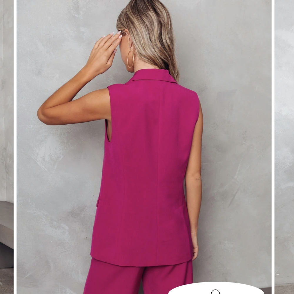 VICI Pocketed Vest - Magenta - Picture 6 of 9